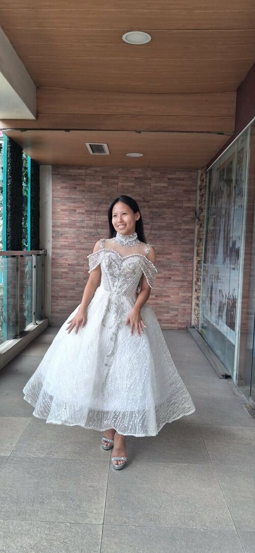 Off Shoulder with Sweetheart Neckline Choker Collar Cocktail Gown/Dress