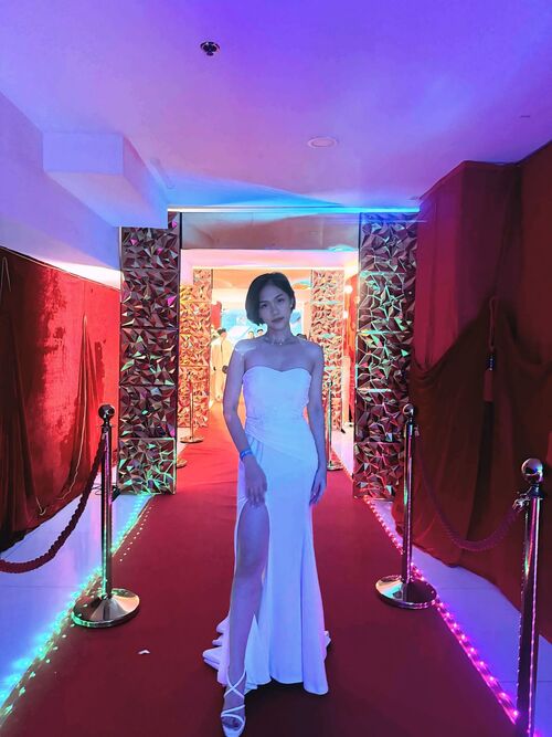 Miss Gs Premium Reception Tube White Slit Long Gown