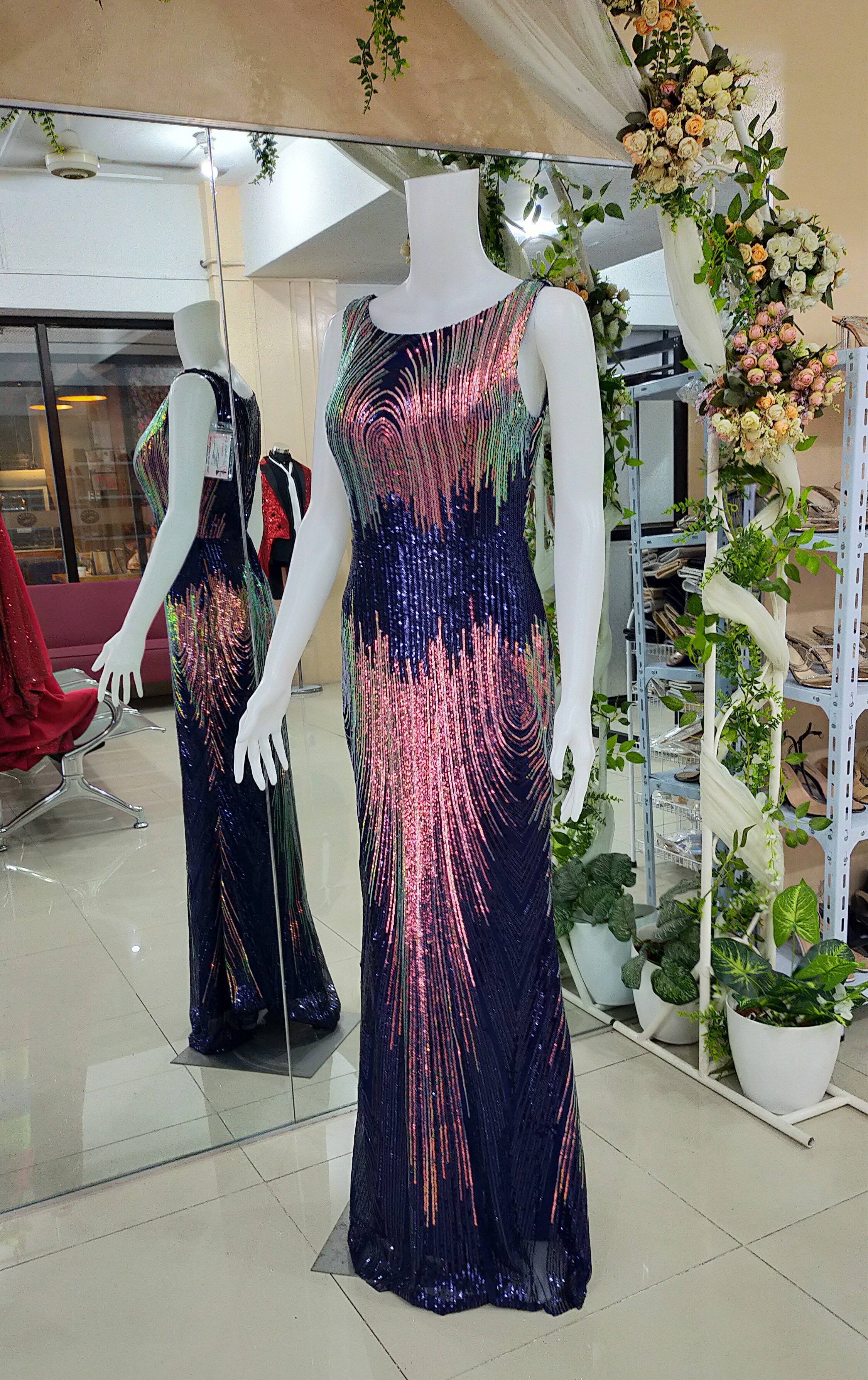 PLUS SIZE Colorful Fully Sequined Glittery Long Gown