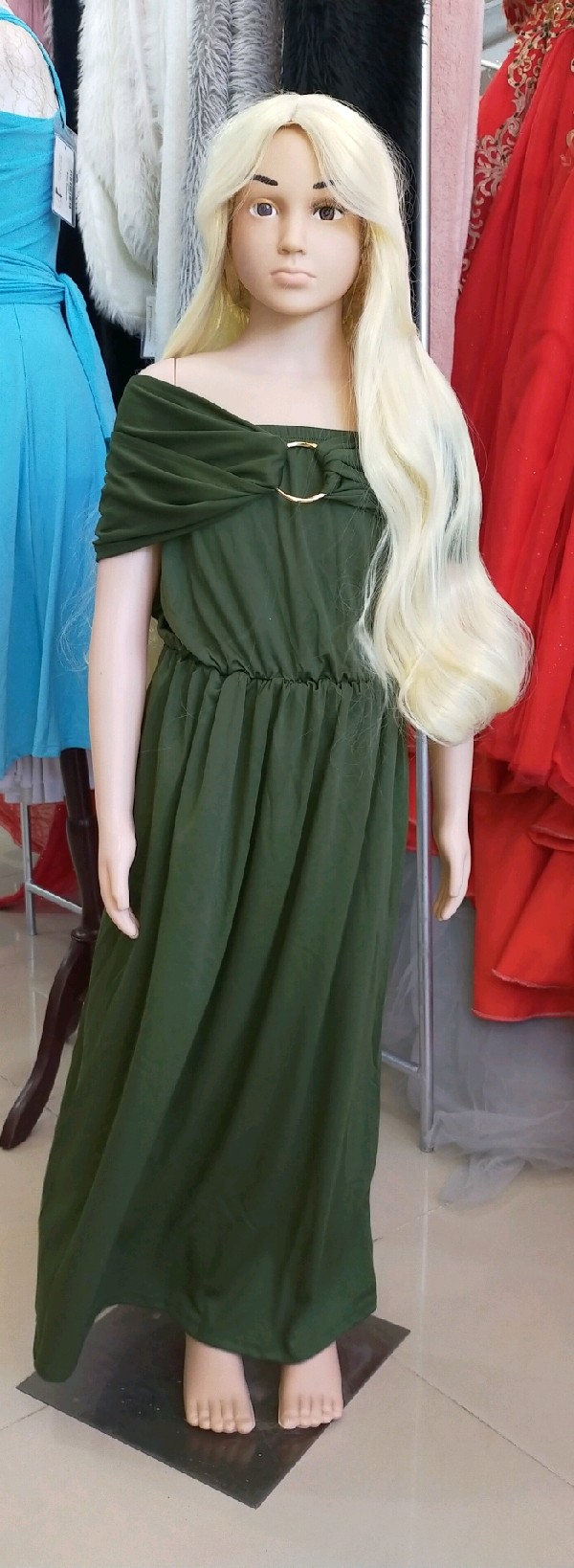 Army Green Infinity Dress - Kids