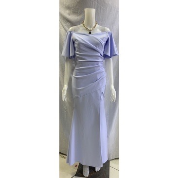 Powder Blue Offshoulder Slit Mother Gown