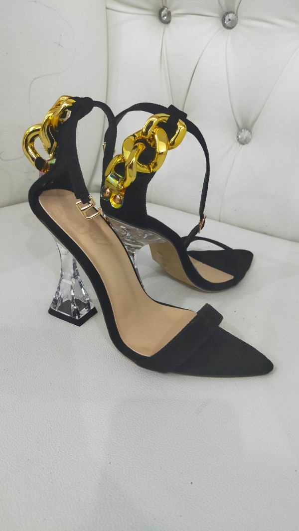 Gold Transparent Heels
