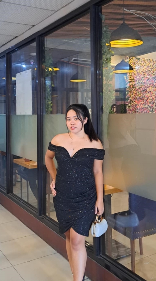 Plus Size Simple Black Off shoulder Cocktail Dress