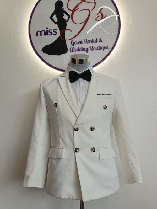 Off-white Double Breasted Closure with Peak Lapel Suit Set