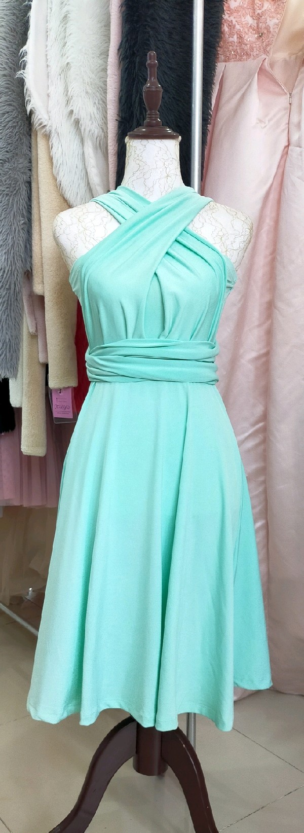 Mint Green Infinity Dress - Kids 
