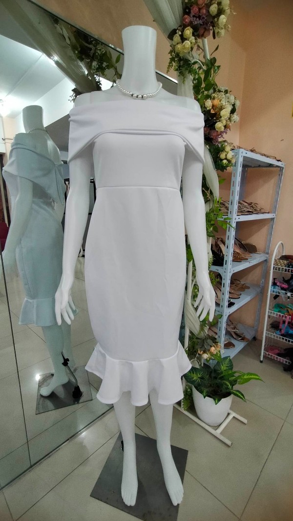 Offshoulder Two-way Cocktail Civil Wedding Dress