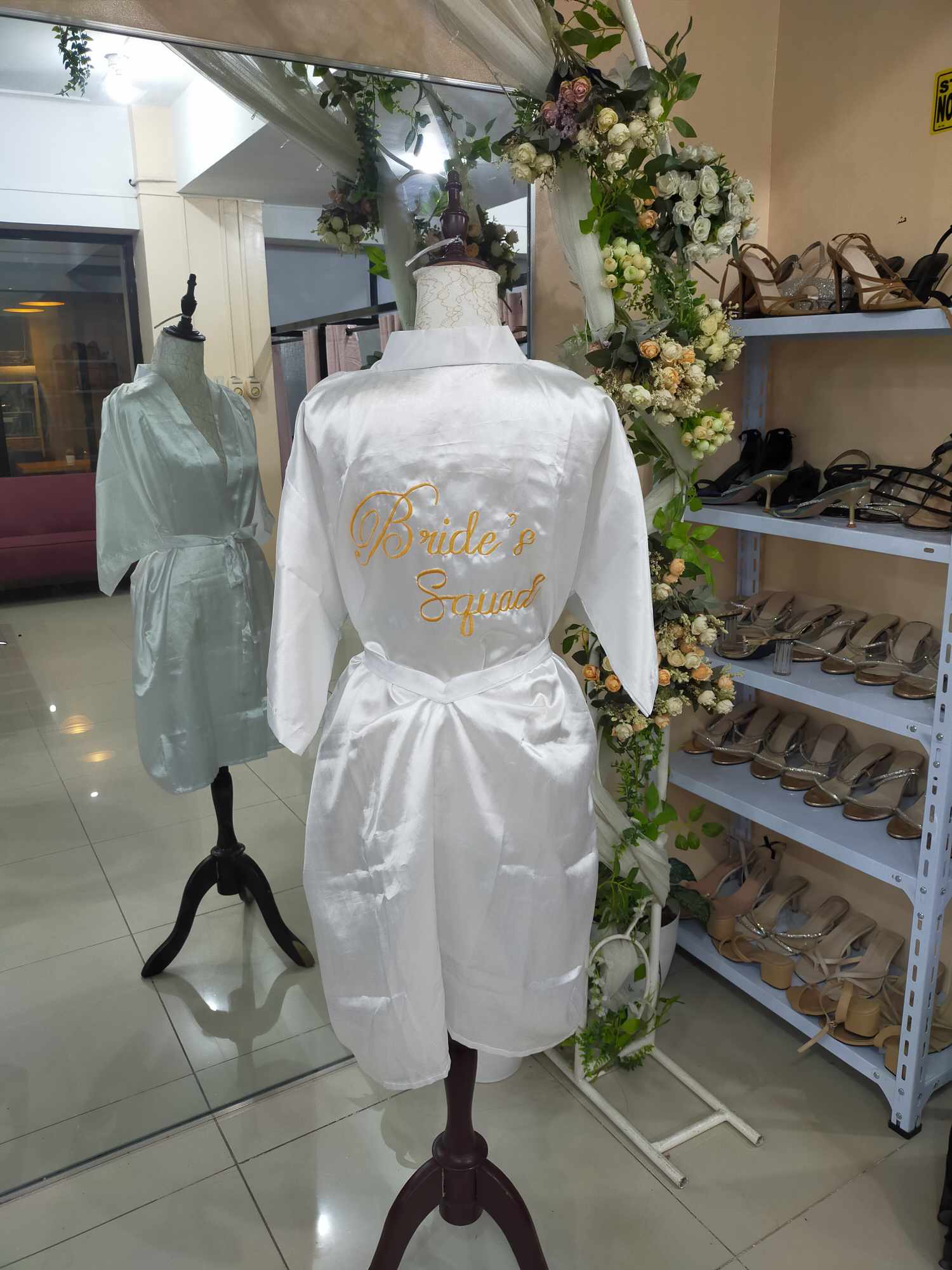 White Satin Robe - Bridesquad
