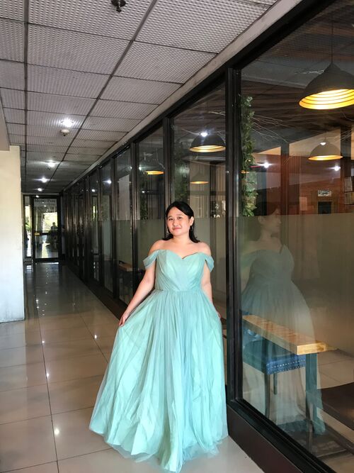 Sage Green Tulle Bridesmaid Gown (#11)