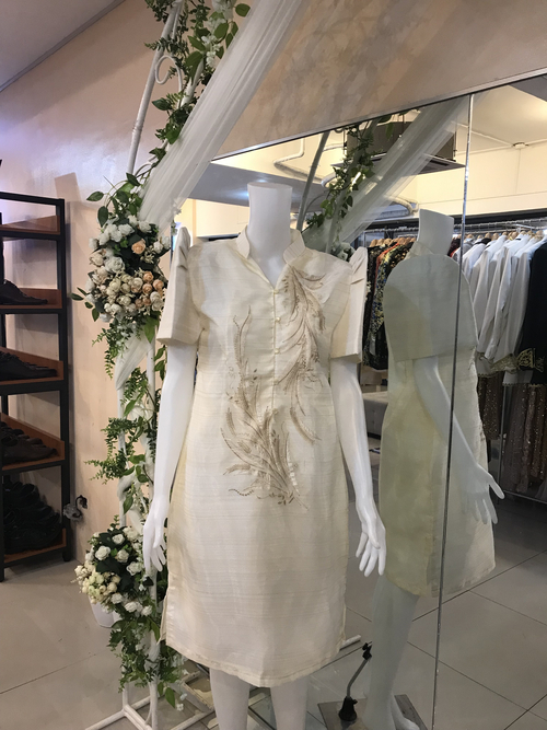Modern Filipiniana Ladies Barong Dress