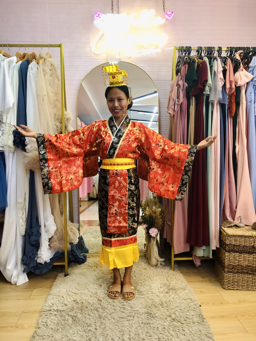 UNO RED Traditional Hanfu Chinese Emperor King Prince Costume 