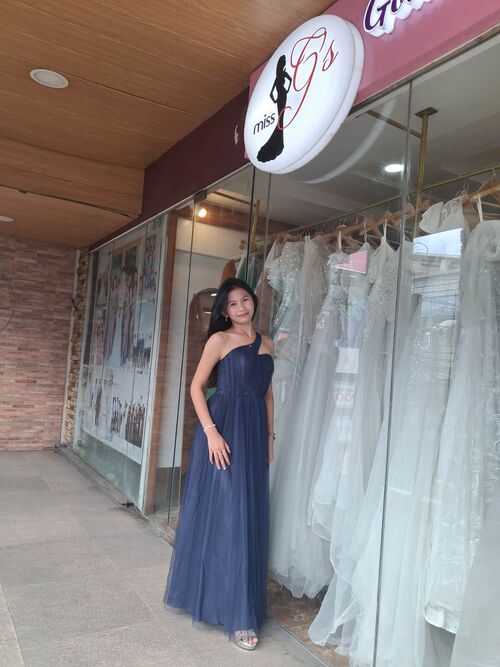 Navy Blue Tulle Bridesmaid Dress #5
