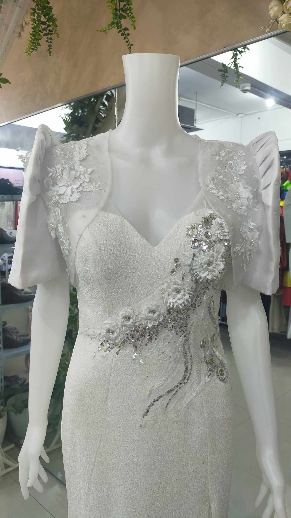White Bolero Filipiniana