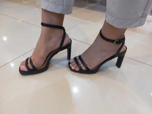 Black Brash Two Strap Heels