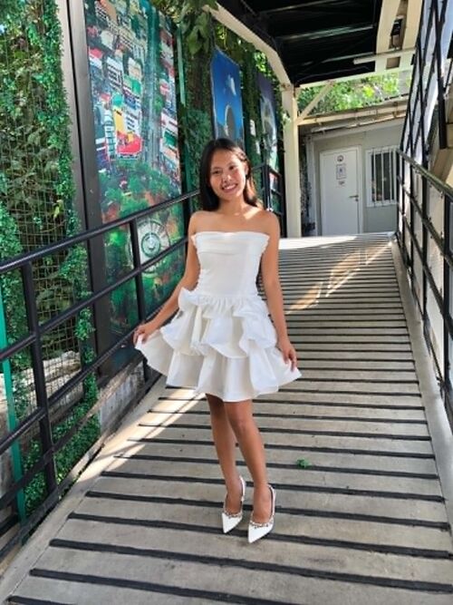White Tube Tiered Ruffle Cocktail Dress