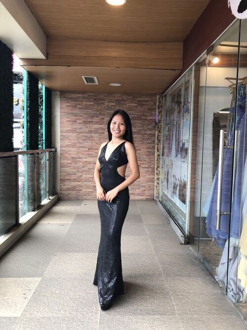 Sexy Black Backless Cross Back Long Gown