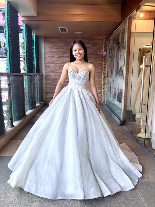 Silver Tube Rhinestone Ball Gown