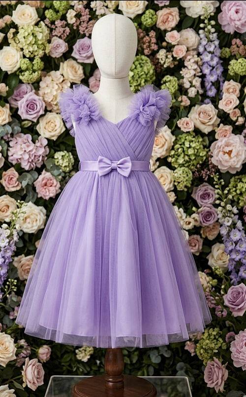 Lavender Flower Girl Tulle Dress