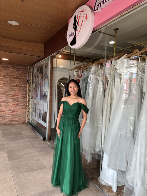 Emerald Green Tulle Bridesmaid Gown ( #11 )