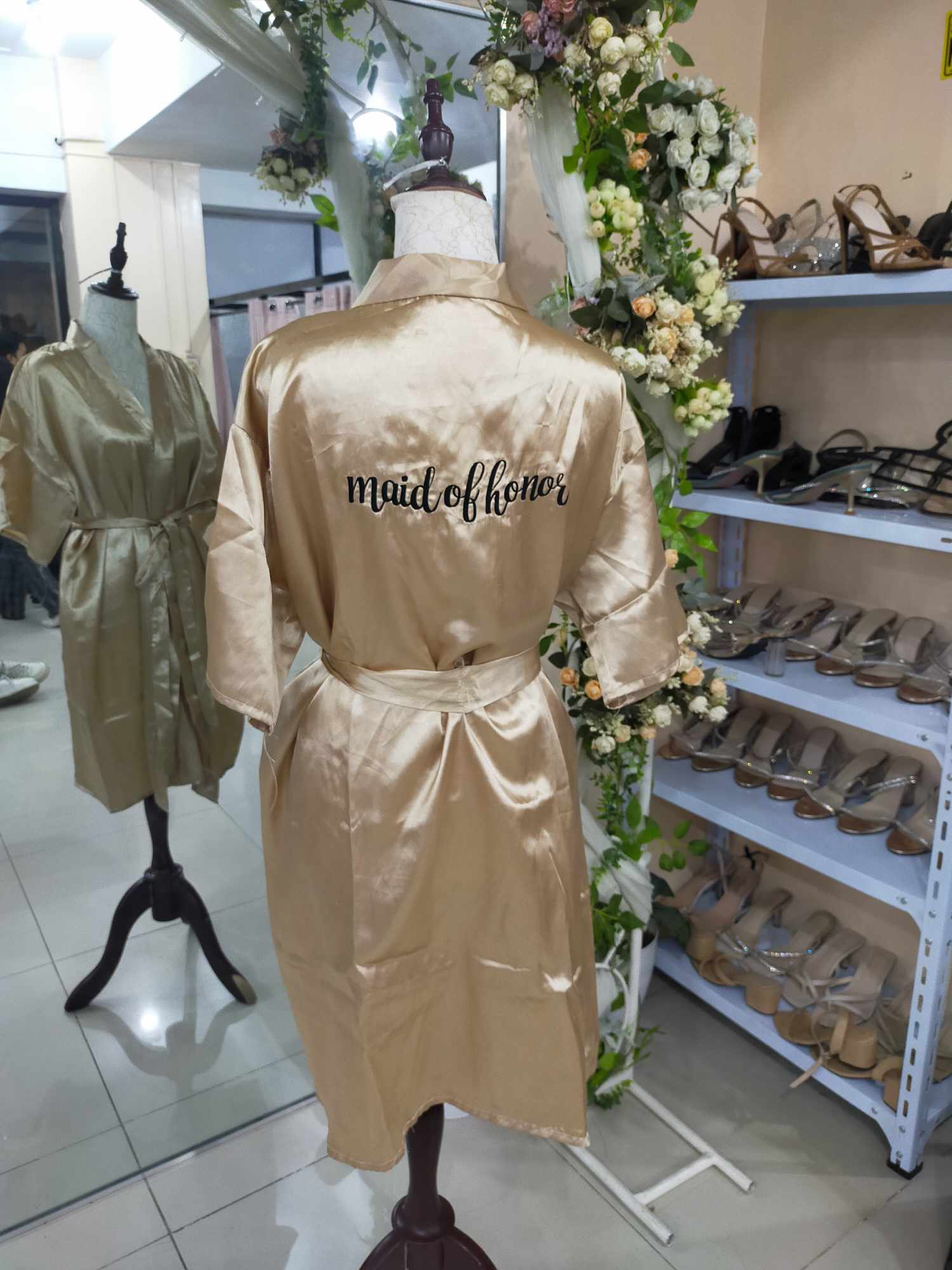 Nude Gold MOH Satin Robe