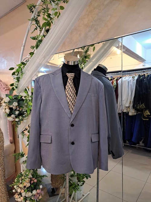 Plus Size Manfinity Plain Gray Tuxedo Set Suit