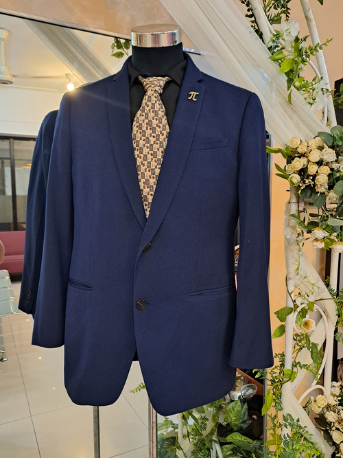 Plus Size Zara Man Navy Blue Tuxedo Set Suit