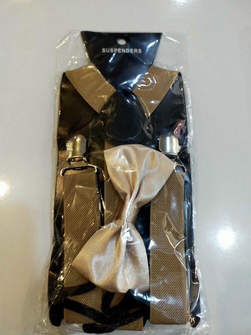 Gold Suspender And Bowtie Set KIDS (FOR RENT)