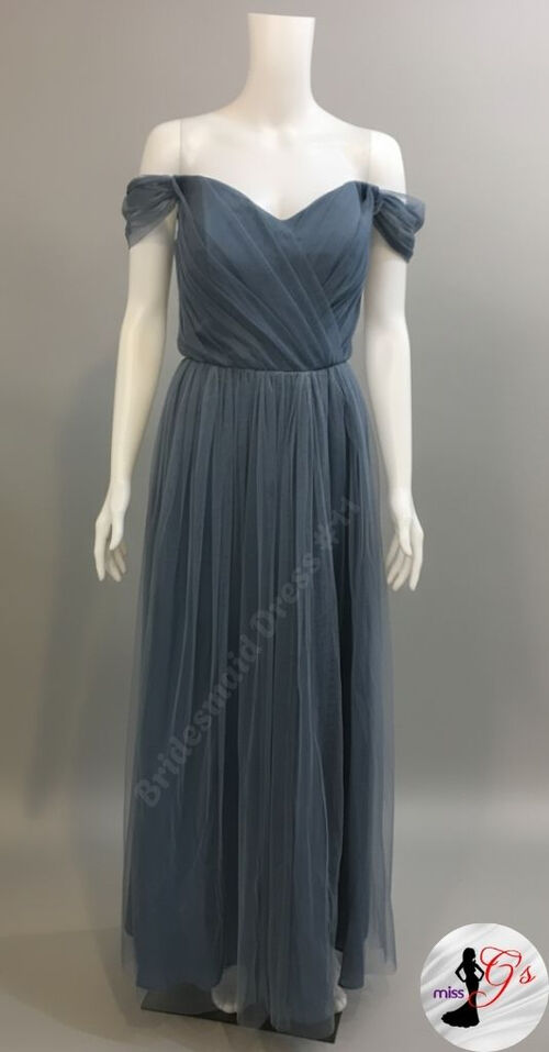 Light Dusty Blue Tulle Bridesmaid Dress #11