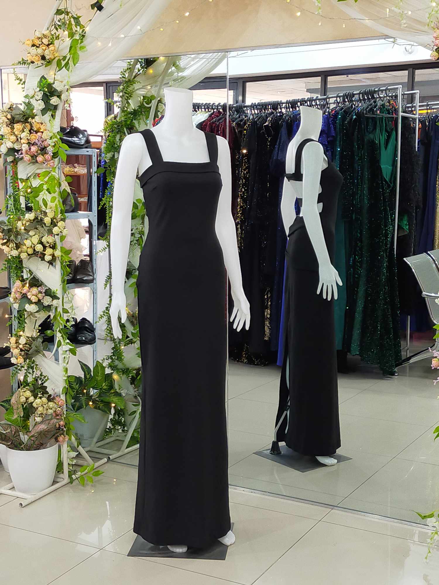 Black Sexy Back Backslit Gown