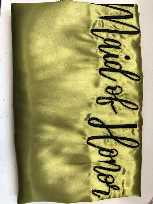 Olive Green Satin Robe ( MAID OF HONOR )