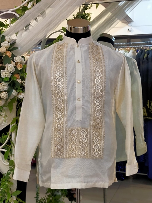 Plain Cream Chinese Collar Barong