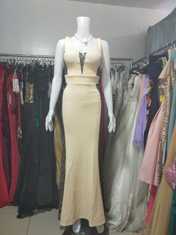 Nude Black Sexy Sleeveless Gown
