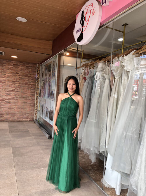 Emerald Green Tulle Bridesmaid Gown ( #4 )