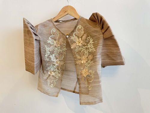 Brown beige Modern Filipiniana Bolero