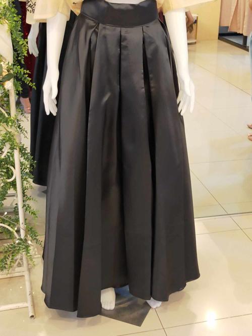 Black Satin Filipiniana Skirt