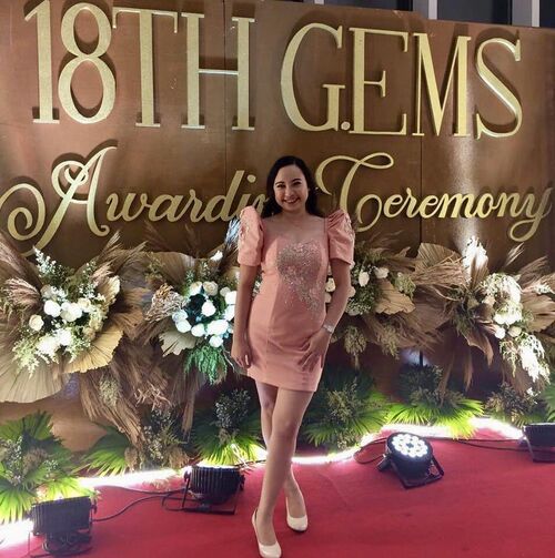 Old Rose Pink Filipiniana Cocktail Midi Dress