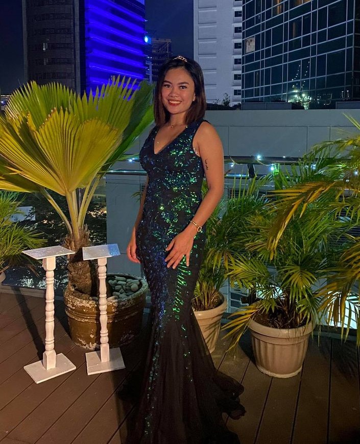 Black Green Mermaid Sequins Glittery Gown